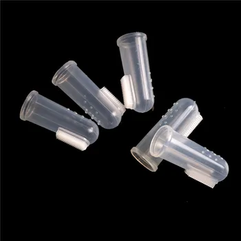 

HOT 5Pcs/set Soft Silicone Finger Teeth Rubber Clean Massager Training Brush Set Baby Toothbrush With Case Dust