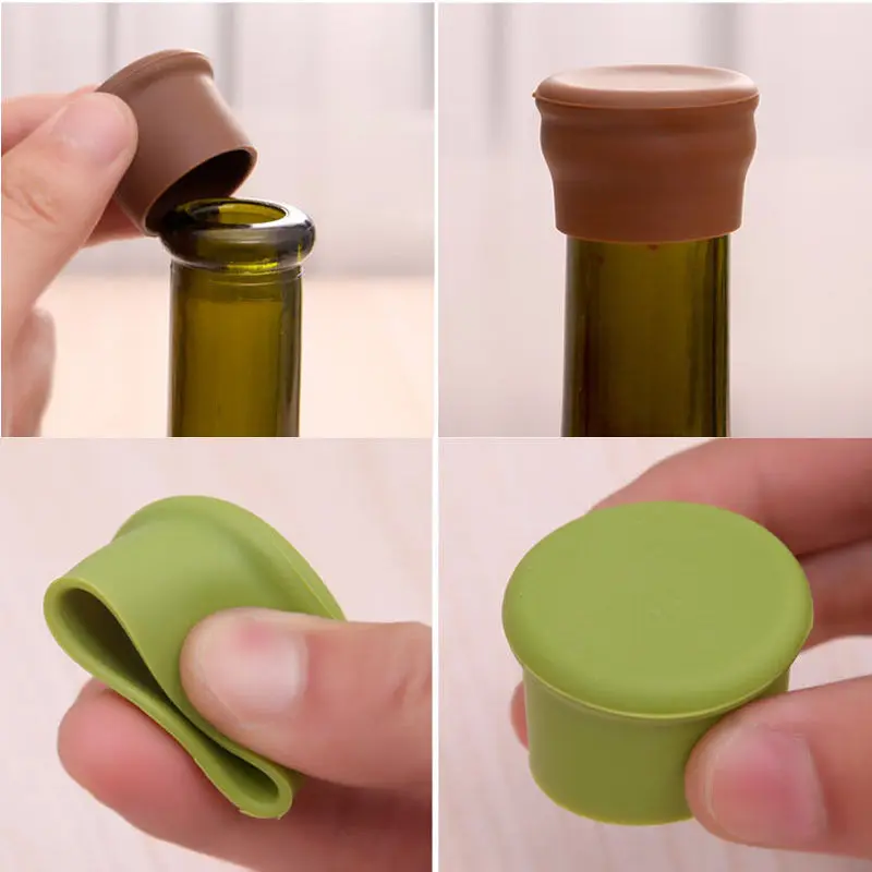 1pcs New Wine Bottle Stopper Silicone Bar Tool Preservation Stoppers Kitchen Champagne Beverage Closures F0007 | Дом и сад