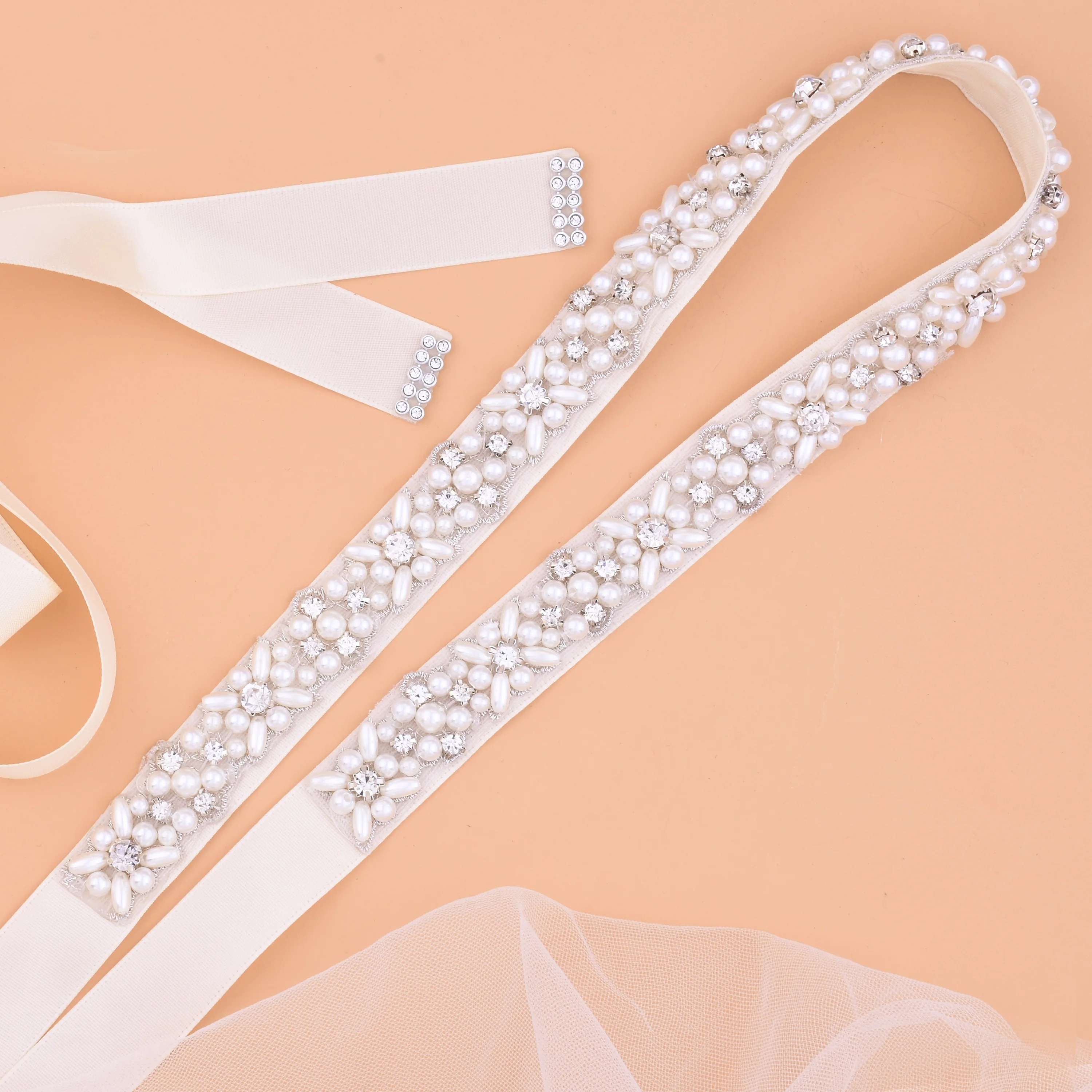 Жемчужный Свадебный ремень Стразы цветочный женский свадебный наряд