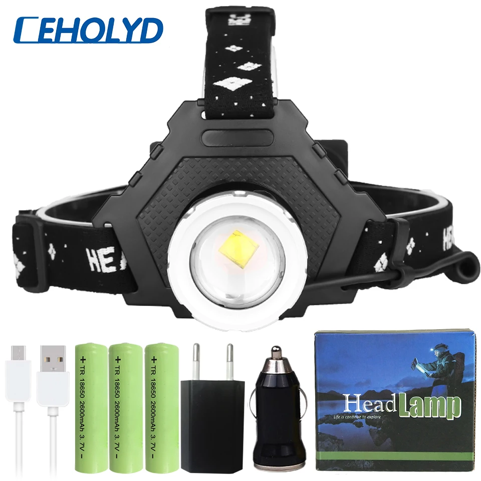 

XHP70.2 New arrive The most powerful Led headlamp Headlight 32W XHP50.2 zoom head lamp power bank 7800mah 18650 battery