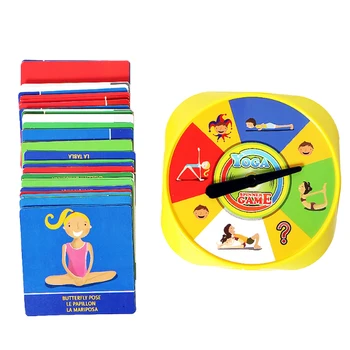 

54Pcs Yoga Pose Cards Baby Toys Fun Family Yoga Spinner Game For Children Flexibility Balance Visual Perception Educational Toy