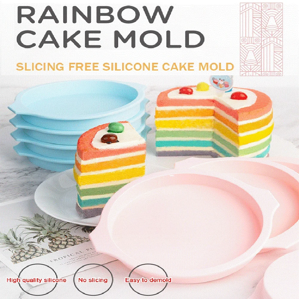 DIY Silicone Layered Cake Round Shape Mold Kitchen Bakeware Dessert Baking Mold 