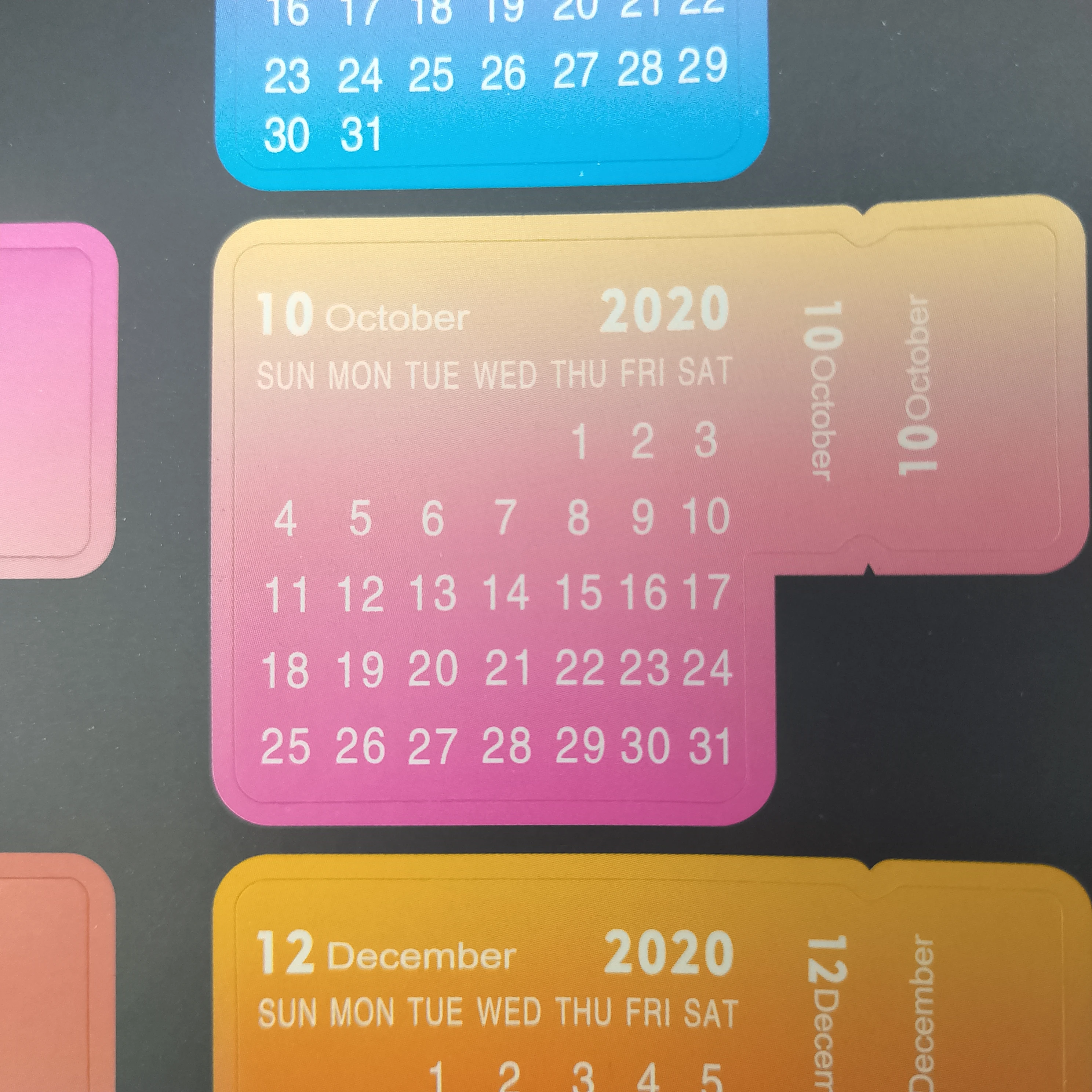 WOKO, 4 шт., новинка, градиентная наклейка на год, календарь, ноутбук, индекс, ежемесячная категория, наклейка, аксессуары для планировщика, скользящий лист, Escolar
