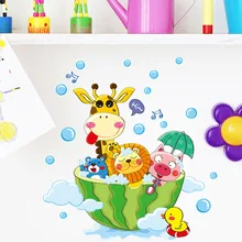 Мультяшные настенные креативные Декоративные наклейки для туалета Ванная Комната Водонепроницаемые Мультяшные наклейки для ванной DLX1516C