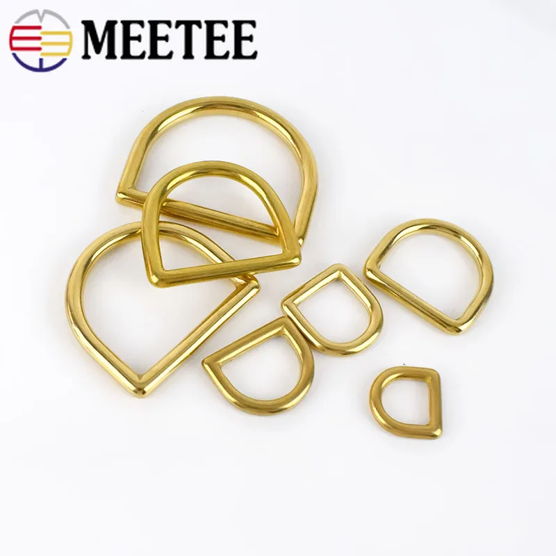 Полукруглые пряжки Meetee 5/10 шт. 13-45 мм из чистой латуни D-образное кольцо пряжка для
