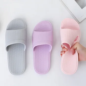 

2020 Summer Shoes Woman Men Indoor Bathroom Slippers Anti-slip Ladies House Floor Slipper Soft Bottom Lovers Home Slides SH01153