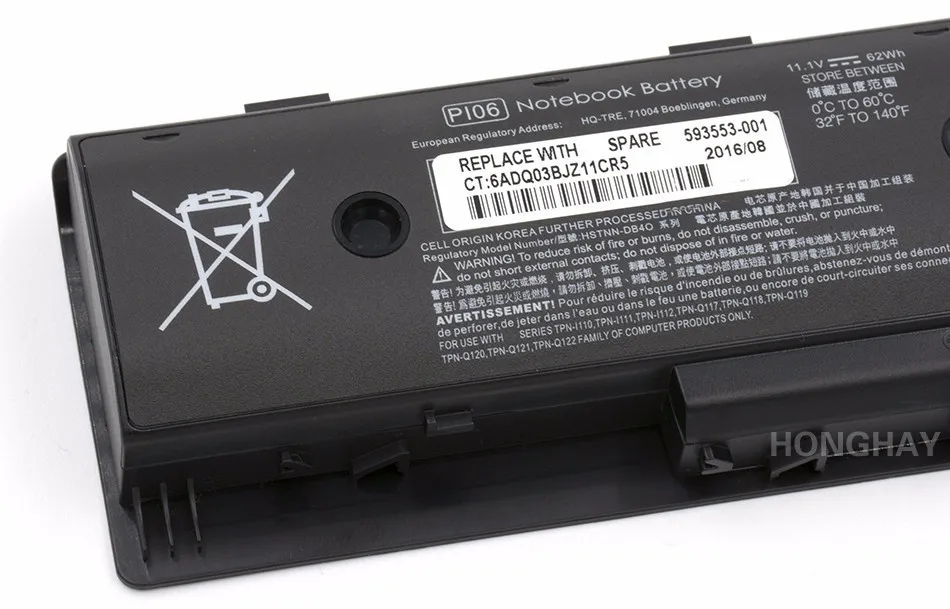 Honghay PI06 62Wh аккумуляторная батареядля ноутбука hp Pavilion14 15t ENVY 17Z UB4N HSTNN-DB4O TPN-Q117 TPN-Q118 TPN-Q119 TPN-Q120 TPN-Q121