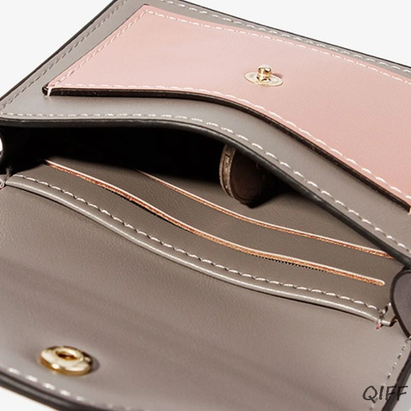 Simple Elegant Women Wallet PU Leather Hasp Short Coin Card Holder Purse