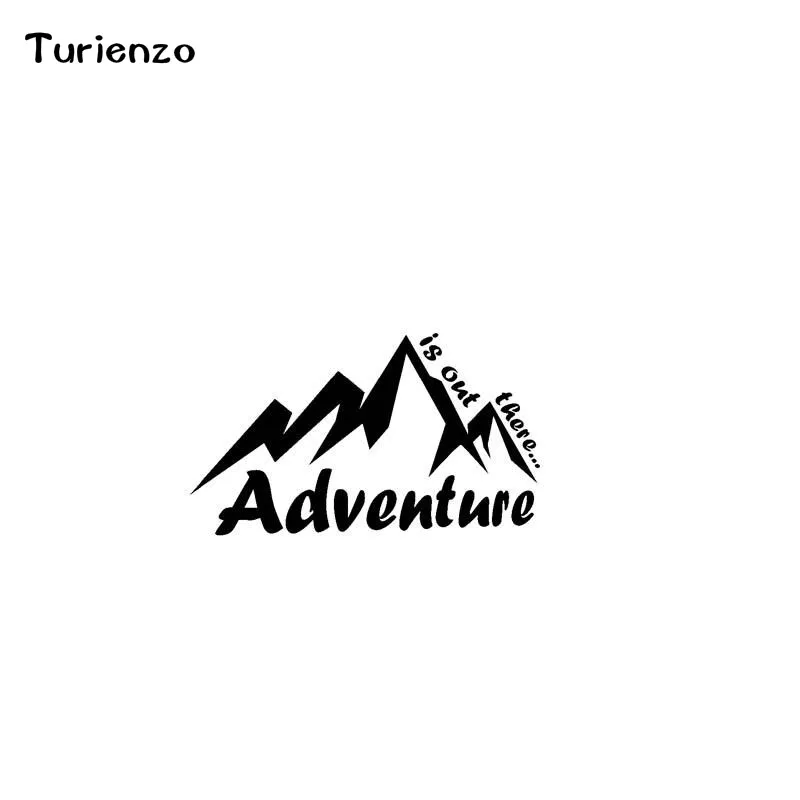 Turienzo 17.8CM*10.1CM ADVENTURE IS OUT THERE Vinyl Motorcycle Car Sticker Decals Black White CT-1668 | Автомобили и мотоциклы