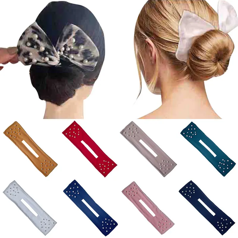 DIY Hair Bands Convenient Curling Iron Print Magic Clip Wire Bow Lazy Knotted Headband Band Twist Maker |