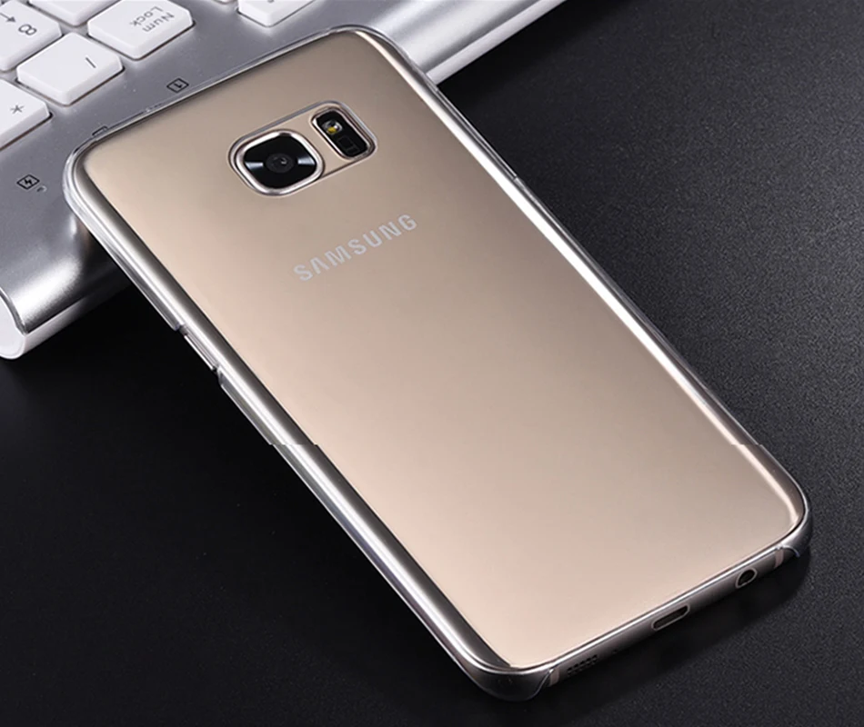 S7 чехол прозрачный плотный чехол Tpu Lcd дисплей samsung Galaxy S7 чехол задняя крышка мягкий кошелек ударопрочный с коробкой