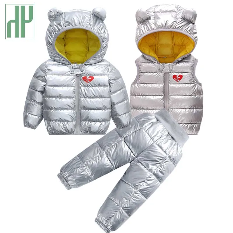 Детская зимняя одежда теплая Рождественская осенняя для малышей пальто + жилет