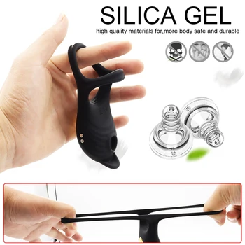 Vibrating Penis Ring Couple Vibrator Clit Sucker Stimulator 5 Modes G-spot Massage Cock Ring Sex Toy for Man with Remote Control 3