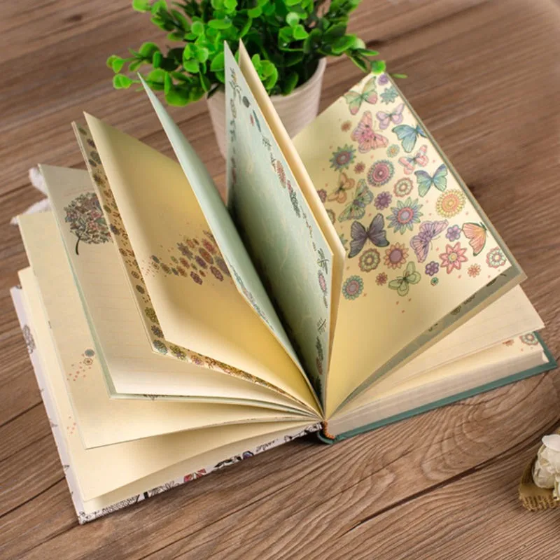 2024 New Secret Garden Series Pretty Flora A5 Diary Notebook And Journals Planner Agenda Sketchbook Gift Box Kawaii Stationery