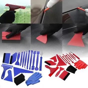 

OLOMM 21PCS Carbon Fiber Car Tools Vinyl Wrap Film Sticker Wrapping Tool Auto Window Tint Foil Squeegee Razor Scraper