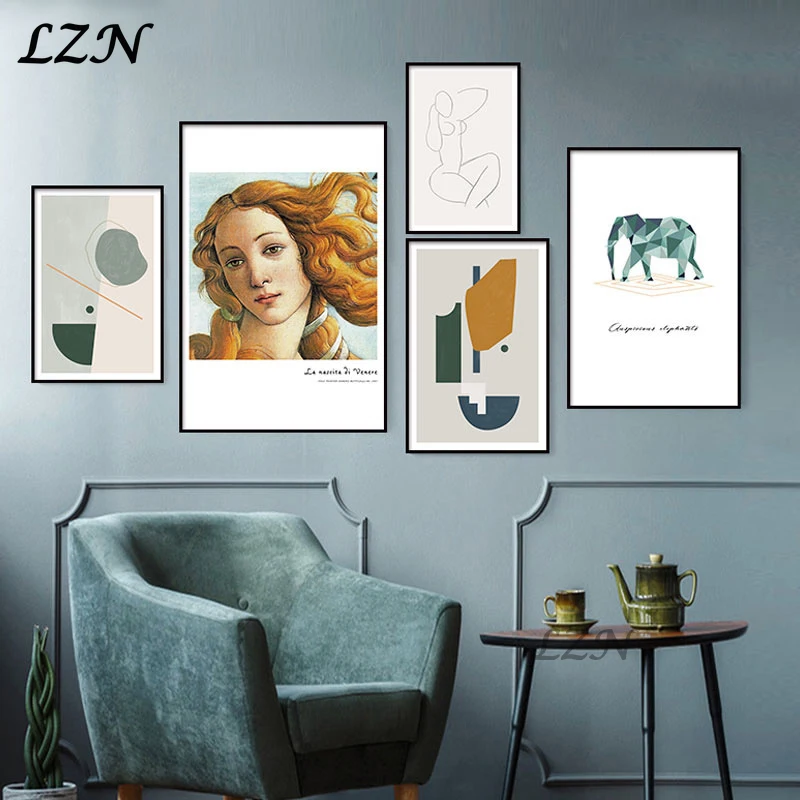 

Abstract Poster Art Painting Canvas Print Nordic HD Wall Deco Geometrical Picture for Modern Living Room Home Decorate Unframed