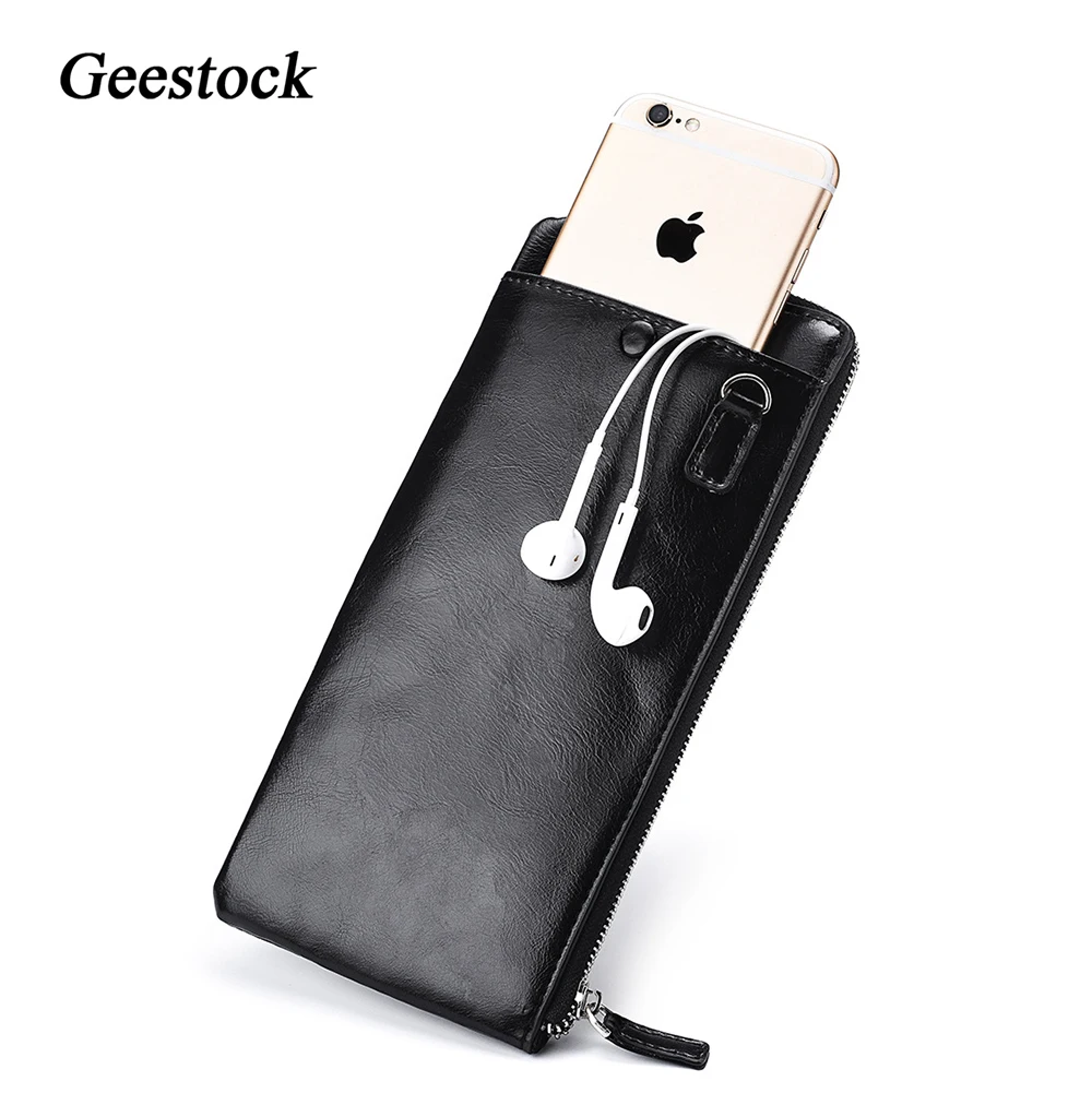 Geestock мужские кошельки с отделениями для карт/удостоверений личности длинный