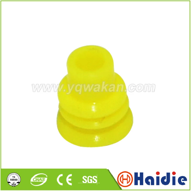 100pcs automotive plug rubber seal HDX008 yellow waterproof wire seals for auto connector