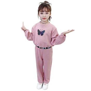 

Children Sport Clothes Sweatshirt + Pants Costume For Girls Letter Pattern Girl Set Spring Autumn Kids Clothing