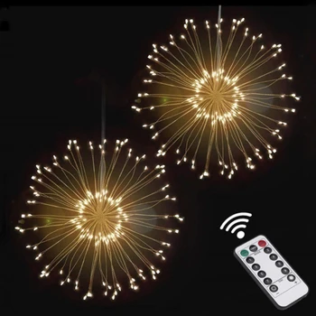 

Fireworks Lights LED Outdoor Waterproof Stars Fireworks Copper Wire Lights Remote Control Christmas Decoration Lanterns