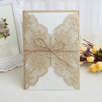 

10Pcs Wedding Invitation Cards Kit with Envelopes Seals Personalized Printing K1MF