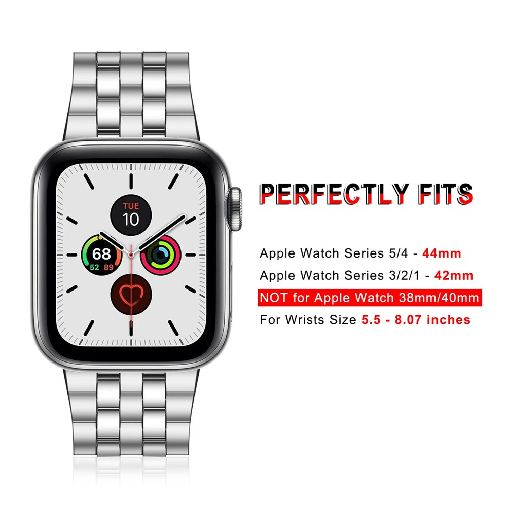 Совместим с Apple Watch Band Series 5 4 40 мм 44 3 2 38 42 сменный металлический ремешок для Iwatch