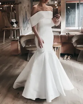 

New Fashion Long Prom Dress 2020 Sexy Off Shoulder Dress Women Party Gown Satin Mermaid vestidos de fiesta largos elegantes