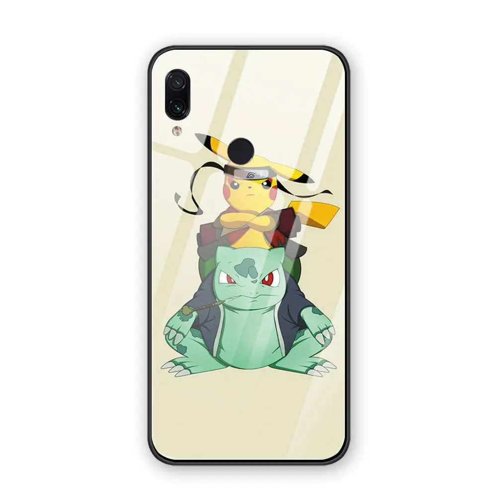 7 Забавные японское аниме PIKACHU закаленное стекло чехол для Xiaomi Redmi 5plus 5 6plus 6A 6pro 7 S2 K20 Pro Note 5, 7, 8, чехол для телефона в виде ракушки - Цвет: 7