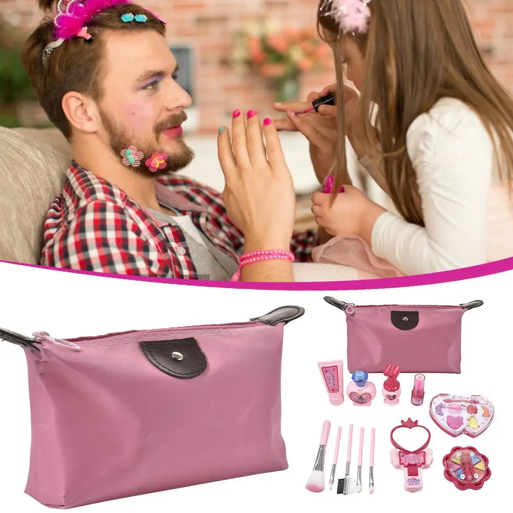 Розовый детский искусственный косметический набор, пластиковый набор для маленьких девочек, ролевой макияж, ролевые косметические игрушки, реквизит для праздника, вечеринки