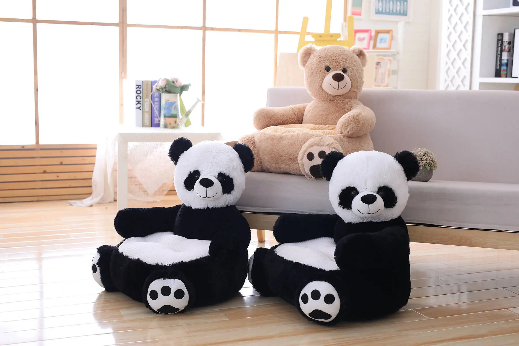 CHILDREN'S Cartoon Plush Sofa Creative Cute Panda Tatami Plush Toys Manufacturers Direct Selling