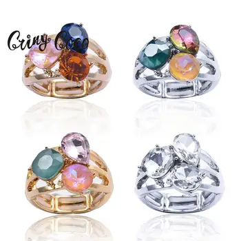 

Cring Coco New Designer Big Rings for Women Classic Women's Gold Color Wedding Party Jewelry Rings Ring Crystal Gifts 2020 Best
