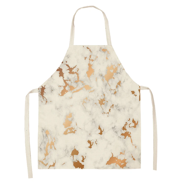 1PC Cotton Kitchen Aprons Linen Printed Sleeveless Pinafore Brief Geometric Women Home Cooking Baking Waist Bib 53*65cm WQL0150 - Цвет: WQL0150-43