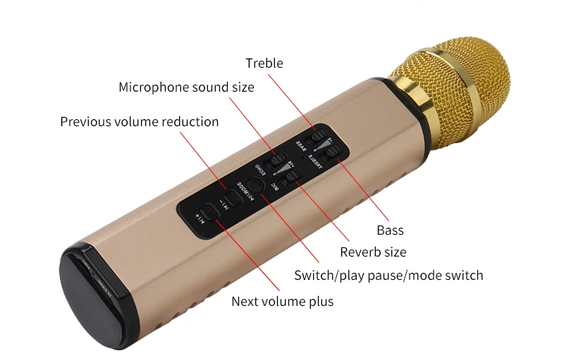 Мобильный телефон микрофон беспроводной Bluetooth микрофон поставляется с динамиком встроенный KTV детская Пшеница семья караоке K6