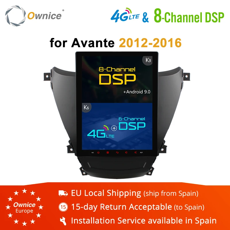 Owice Восьмиядерный Android 9,0 PX6 DSP 4G LTE SPDIF автомобильный dvd-плеер k3 k6 для HYUNDAI Avante 2012+ 4 Гб ram 64 Гб rom gps навигация
