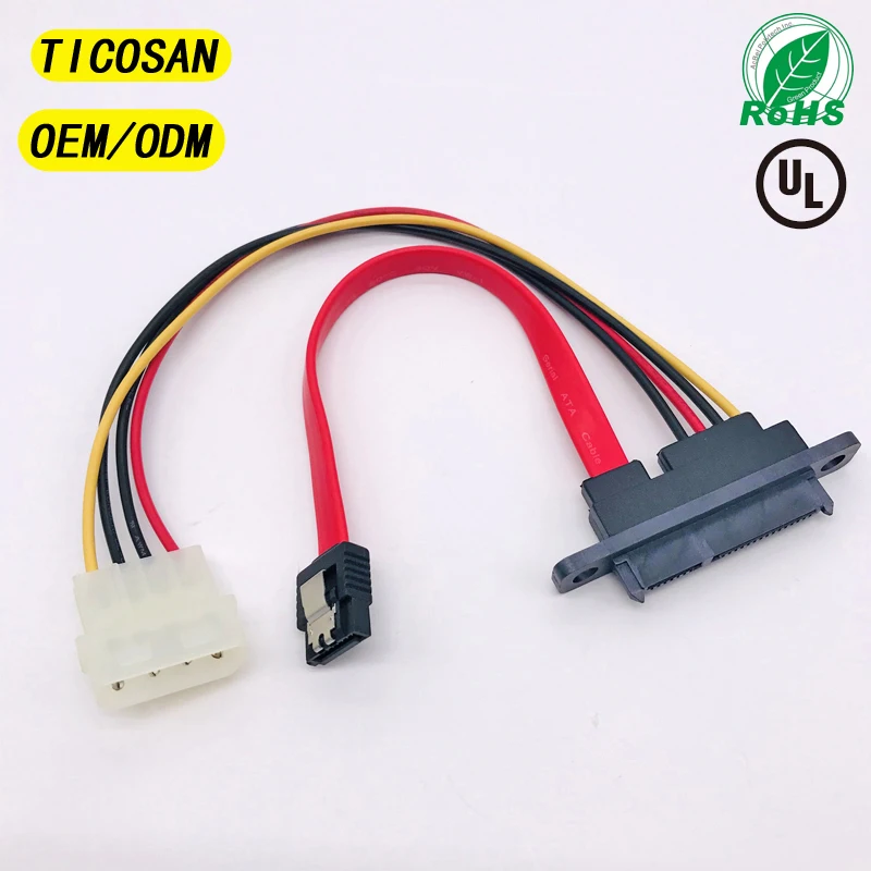 10 шт. SATA 7 + 15P 22pin для блокировки 7P 90 °/большой 4P кабель питания HDD жесткий диск