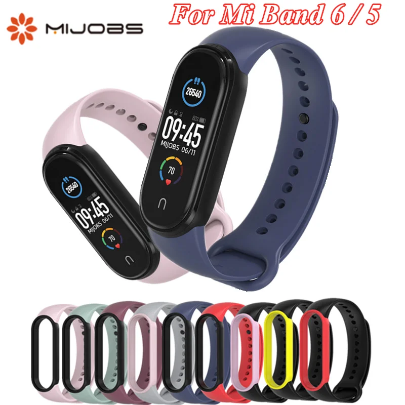 Силиконовый ремешок Mijobs для Mi band 6 5 mi Band умный Браслет band5 Xiaomi | Электроника
