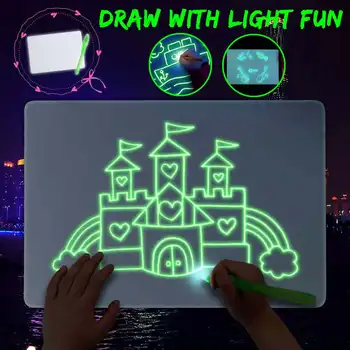 

Fluorescent Luminous 3D Writing Tablet Drawing Magic Handwriting Pad Message Board Kids Writing Board Educational puzzle