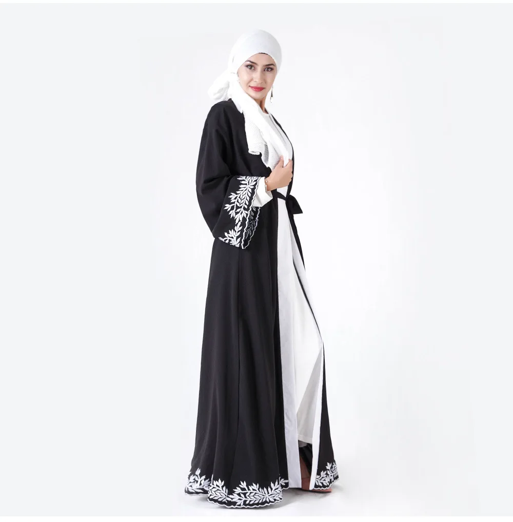 Новинка 2020 черное мусульманское платье женский кардиган abaya s макси кимоно