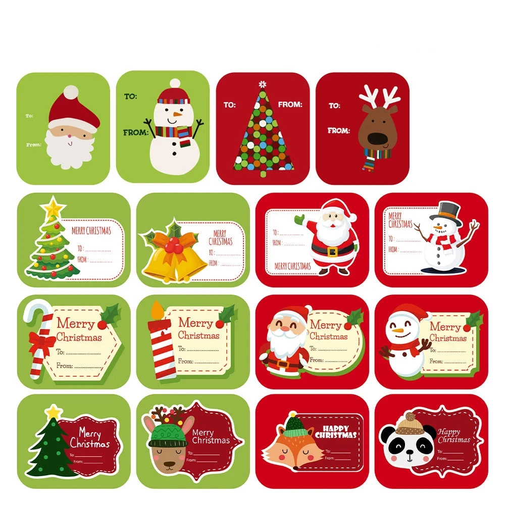 28-100Pcs 4.8*5.8CM Rectangle Merry Christmas Label Stickers for Card Gift Package Wrapping Festival Party Baking Small Business |