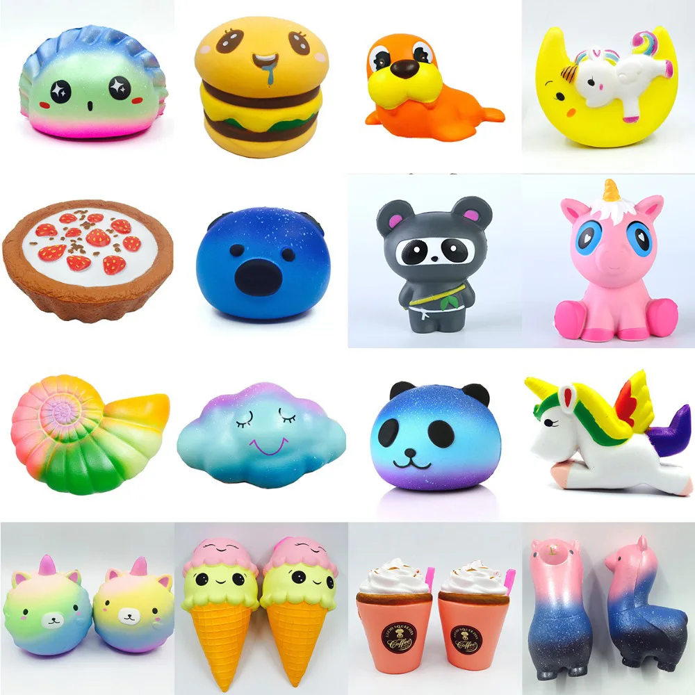 Игрушки-антистресс Kawaii мягкий пакет смешанный 16 шт. медленно поднимающийся Джамбо мягкий малыш подарки сжимаемые игрушки телефон ремни