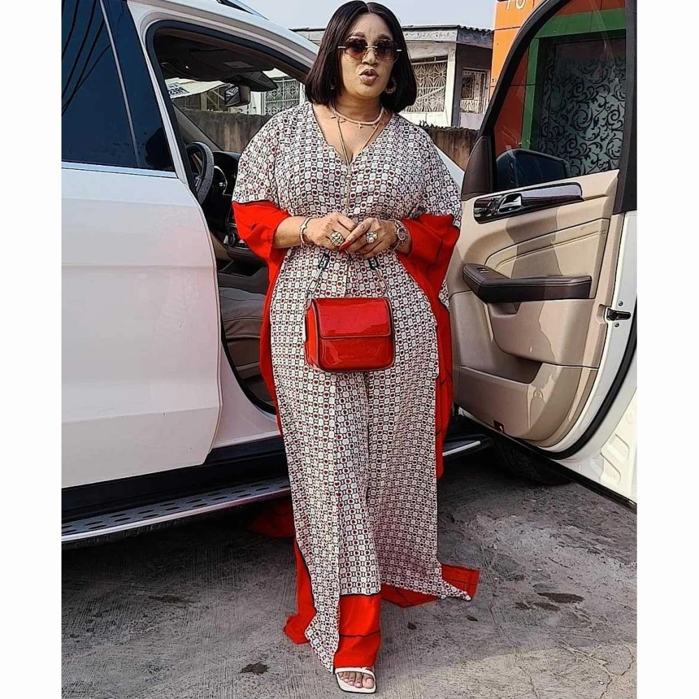 Women Two Piece Set African Dress 2 Piece Set Women Africa Clothes African Dashiki Long Tops Wide Pants Party Big Size