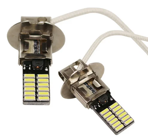 2 шт. супер яркая декодирующая противотуманная фара H3 4014 24smd Автомобильная противотуманная фара 24led передняя противотуманная фара лампа H3 Лампа
