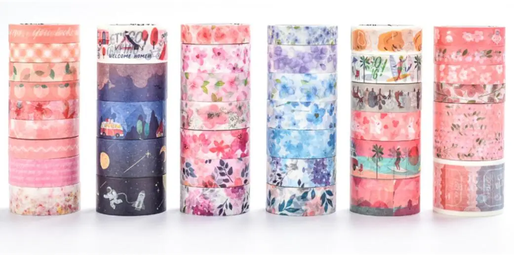 

New Washi Tape Set Journal Diary Scrapbook Stickers Lovely Decorative Masking Tapes Gift Adhesive Tape
