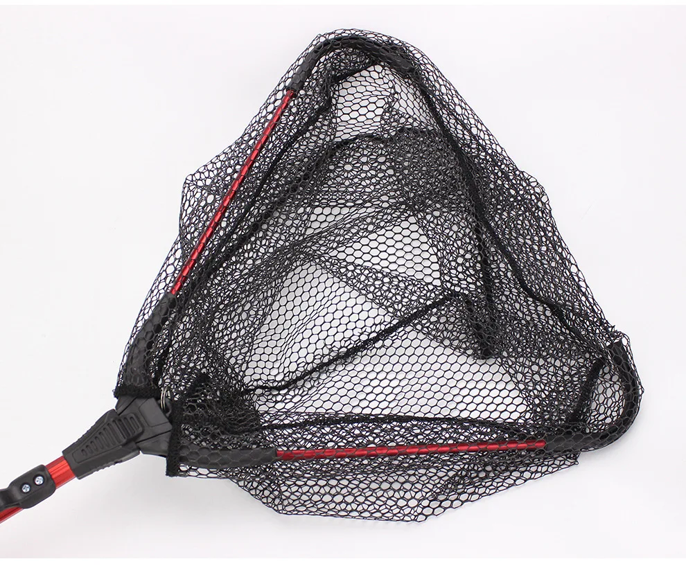 Портативные треугольные складные рыболовные сети из алюминиевого сплава 80 см телескопическая посадочная сеть литье на шесте сеть рыболовные сети