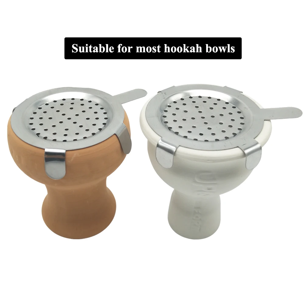 Hookah Holder Hookah Accessories Simlpe Metal Charcoal Holder With Hole Silver chicha Shisha Narguile Metal Screens Bulk