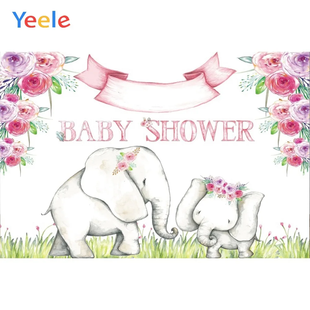 Yeele Baby Shower День Рождения мультфильм слон фотография Фон Персонализированные фотографические фоны для фотостудии - Цвет: NWH06446