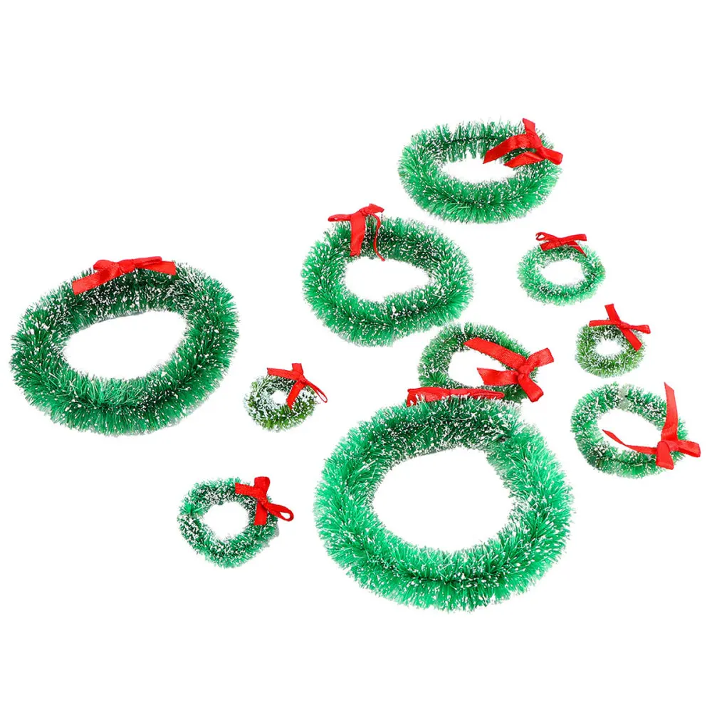 

10Pcs Wreaths Creative Portable Reusable Artificial Mini Wreaths Wreath Pendant for Christmas
