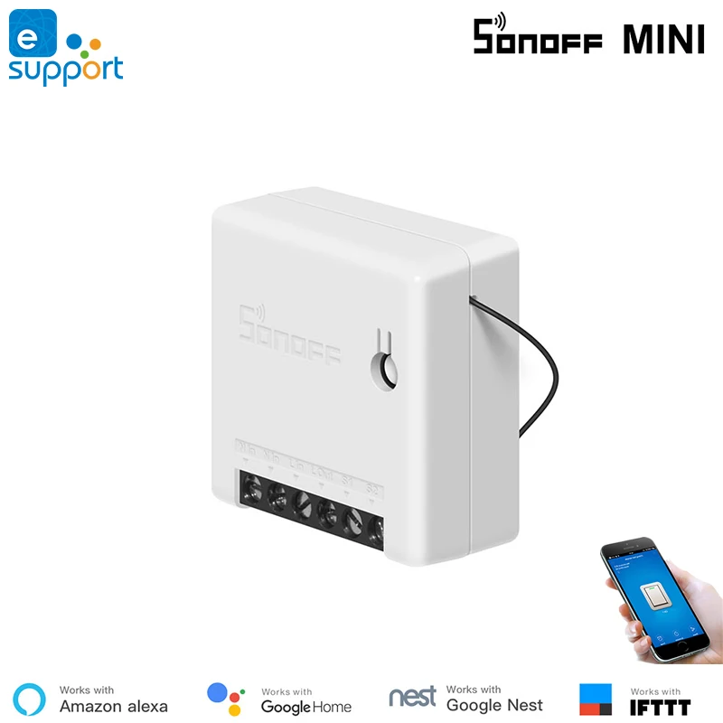 Смарт-переключатель EweLink Sonoff мини-модуль Wi-Fi 10A 2 способа, совместимый с Alexa Google Home APP/LAN/DIY режим дистанционного управления