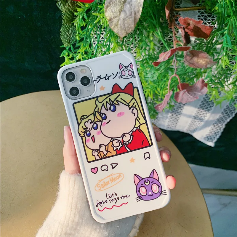 Японский милый мультяшный чехол для телефона Сейлор Мун для iPhone 7 7plus 8 8plus 11 pro X XS Max XR Матовый Мягкий ТПУ чехол-накладка