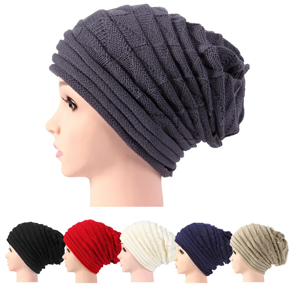 

Free shipping, European and American new style ladies wool hat autumn and winter single layer fold outdoor knitted hat